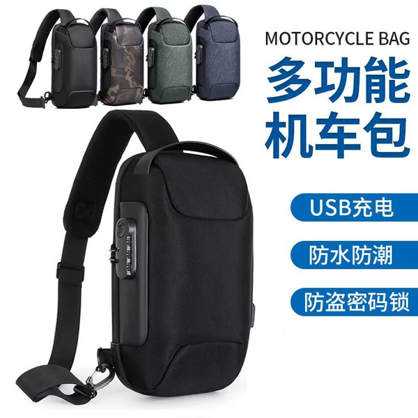 Amazon Men's Single Shoulder Crossbody Bag Waterproof Anti-Theft Password Lock Bag with USB Port Sports Crossbody Bag Wholesale