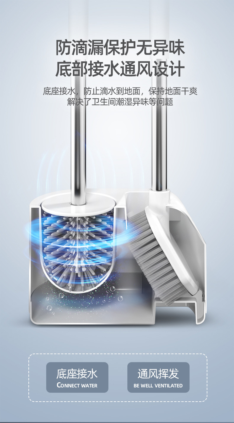 万奔卫浴双用马桶刷硅胶厕所刷硬毛刷创意双刷头家用清洁套装代发详情12