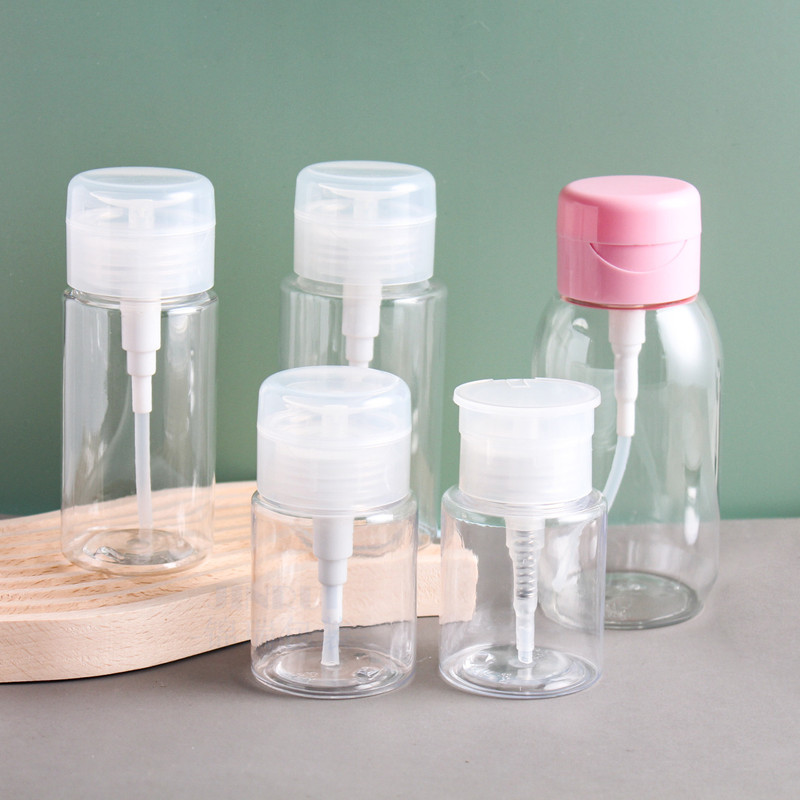 In Stock 100ml 120ml 150ml 200ml Press-Type Makeup Remover Bottle Nail Polish Remover Press Bottle Refillable Bottle