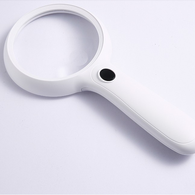 大镜面2-6倍14颗环形LED灯高清阅读手持式光学白色放大镜90120