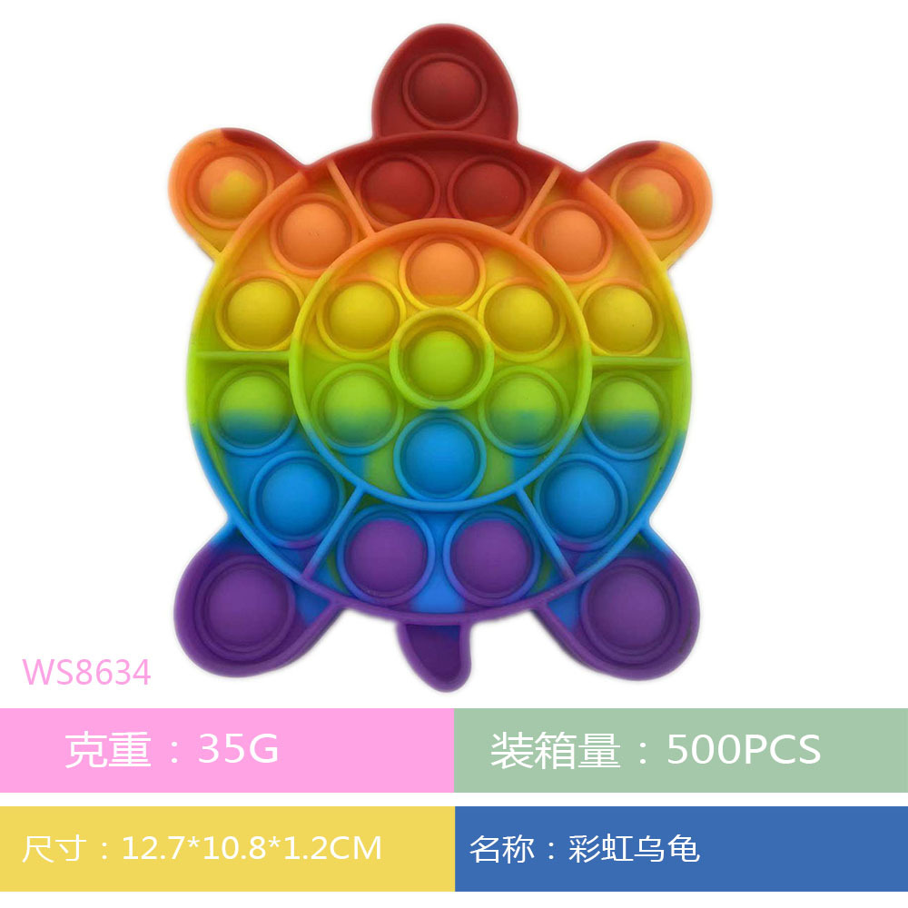 Tamaño pequeño Arco Iris tortuga corona mariposa leche taza de té rata asesino pionero los niños escritorio burbuja música educativos silicona juguete