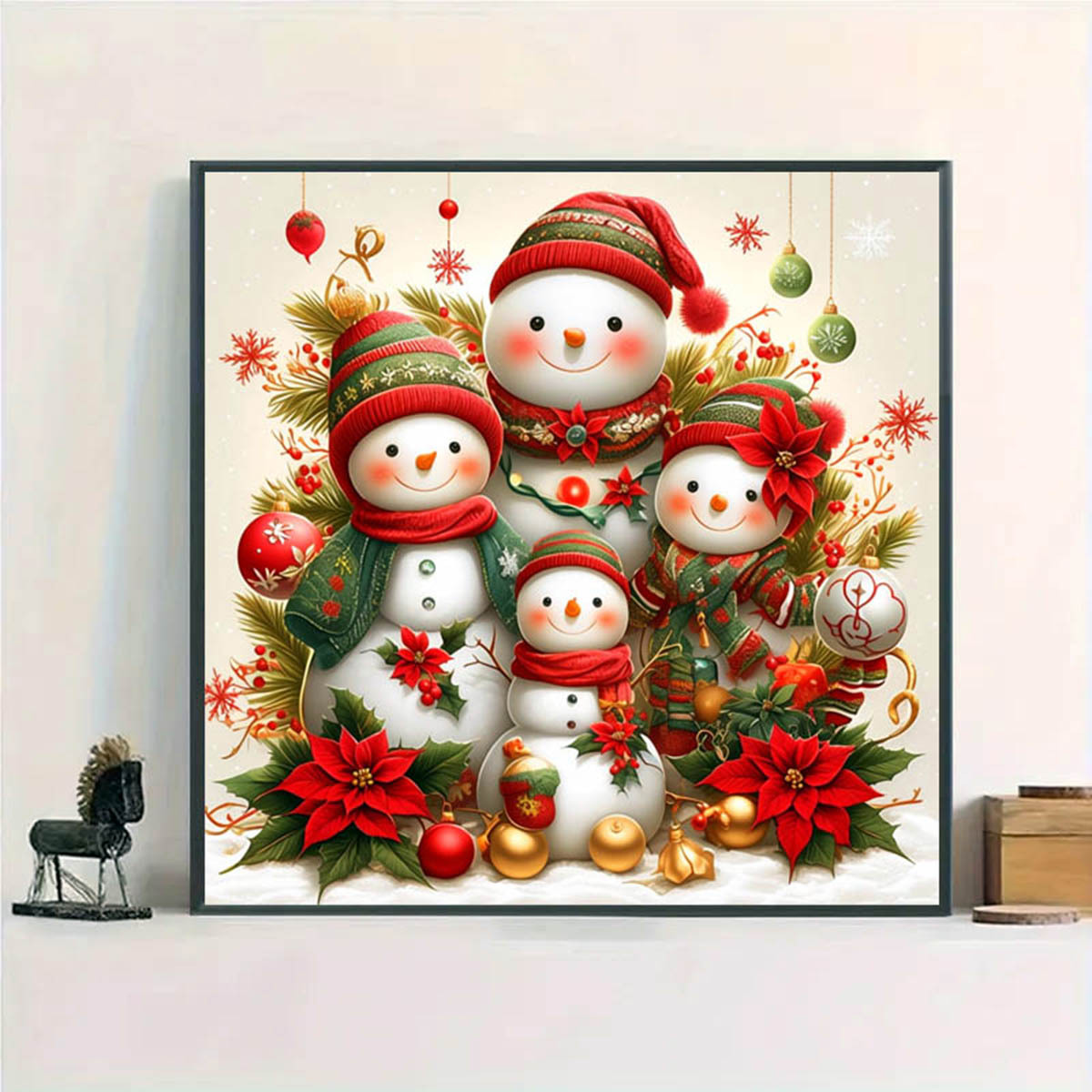 Nuevo estilo transfronterizo Mona Lisa real punto de cruz Navidad muñeco de nieve entrada decoración de dormitorio punto de cruz bordado de piezas pequeñas image 2