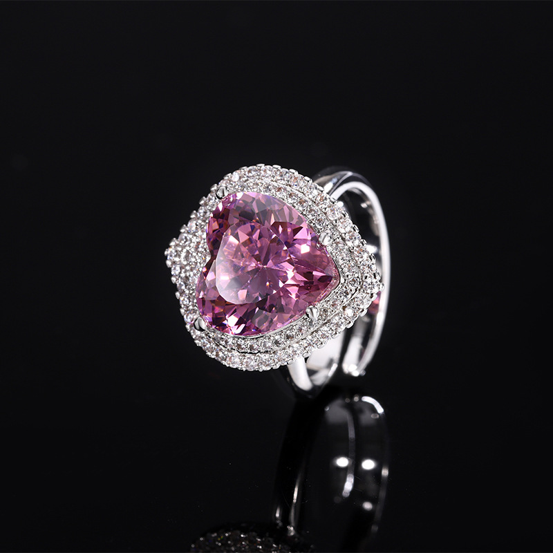 2024 Nuevo Zhuang Shengsheng Jewelry Simulation Nido de pájaro cortado en seco Rose Heart Set 15*15-12*12-9*9