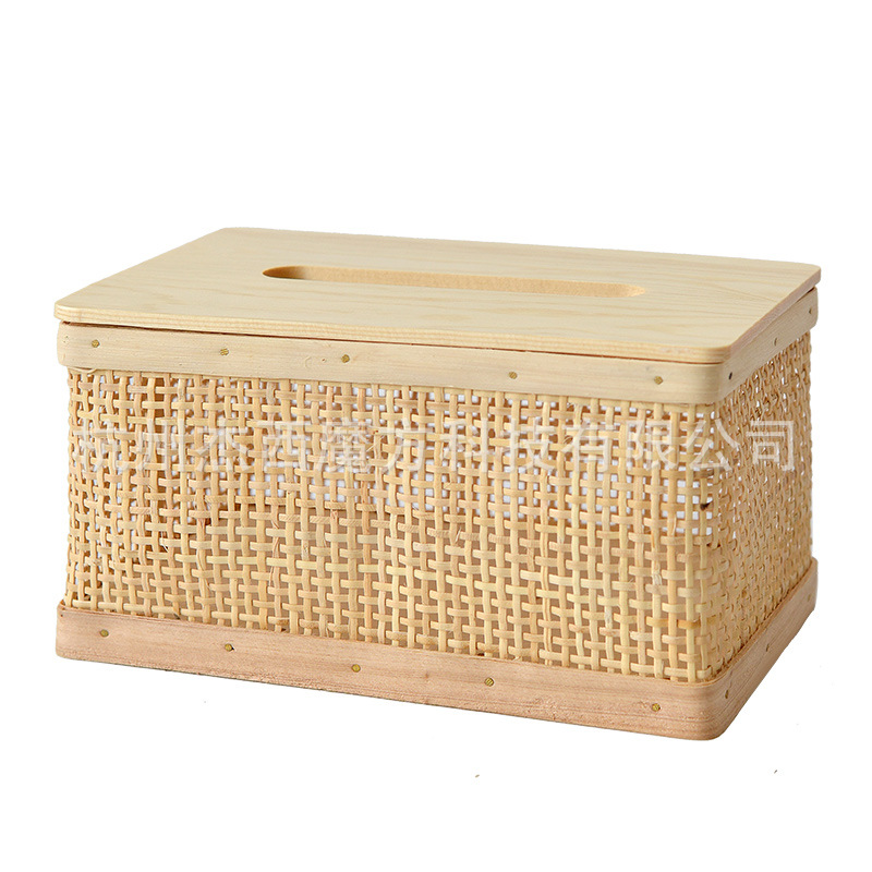 Ratán caja de pañuelos de madera maciza caja de pañuelos rectangular cama y desayuno hotel restaurante estilo natural almacenamiento bombeo comercio exterior