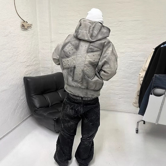 American-Style Dark Retro Vintage Distressed Trendy Loose Hoodie with Unique Design, Unisex Hip-Hop Style Sweatshirt American-Style Dark Retro Vintage Distressed Trendy Loose Hoodie with Unique Design, Unisex Hip-Hop Style Sweatshirt