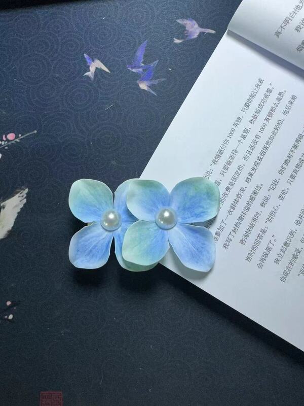 发卡刘海网纱大森系欧根纱花朵发夹女高颜值超仙ins风边夹春夏度|undefined