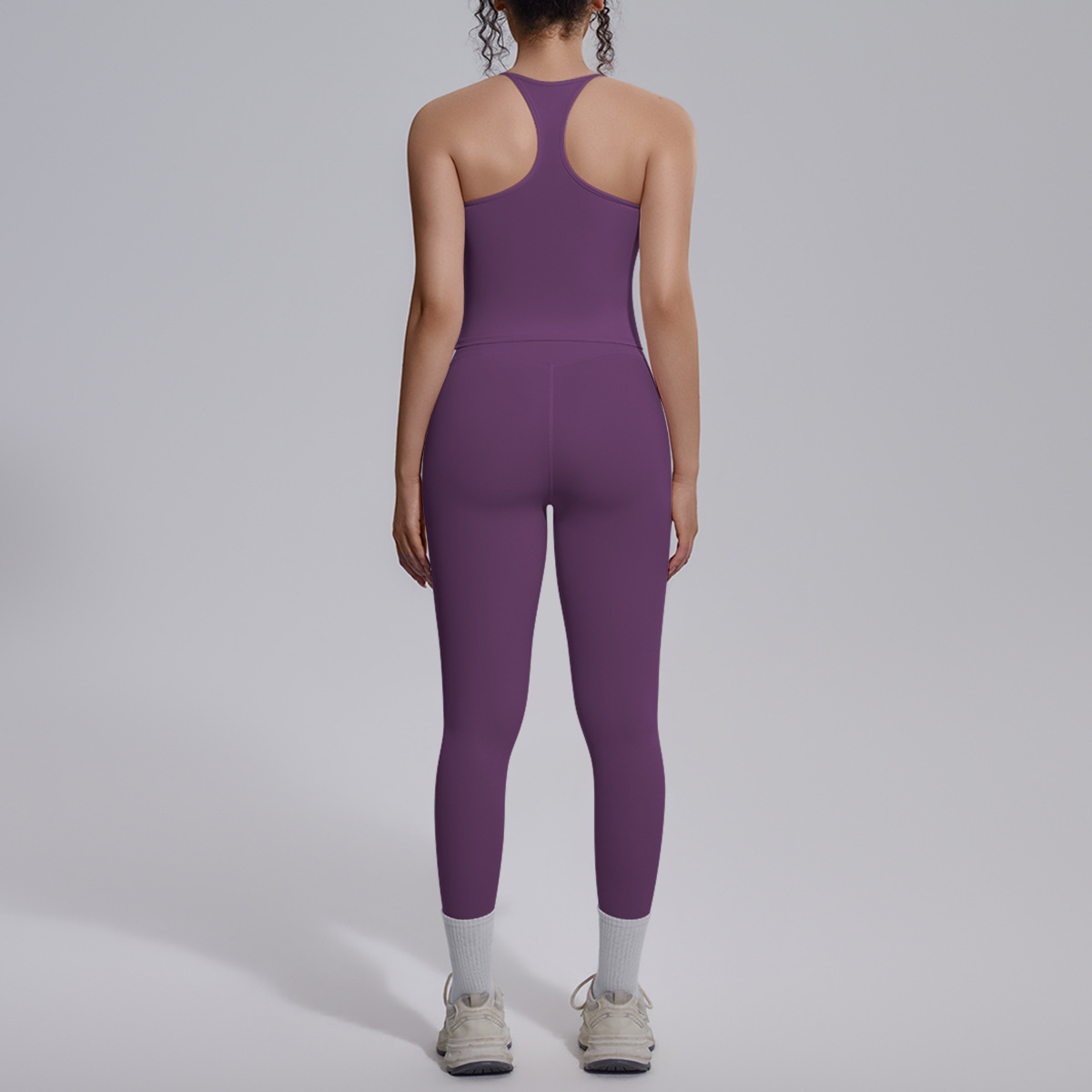 Nuevo transfronterizo europeo y americano doble brocado I-shape belleza de la espalda yoga juego de ejercicio correr fitness dos piezas juego de mujeres image 5