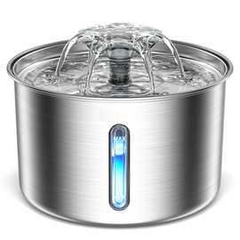 新款不锈钢宠物饮水机猫喷泉自动饮水器猫咪喝水智能宠物用品厂家