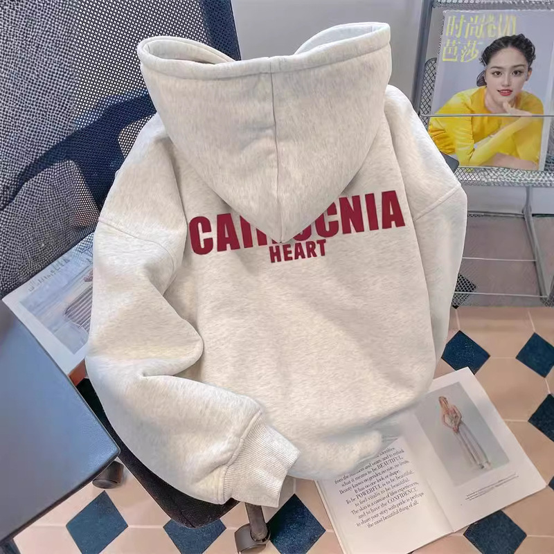 Imitation Cotton Composite Milk Silk 320g (Silver Fox Velvet 420g) Round Neck Hooded Loose Sweatshirt Imitation Cotton Composite Milk Silk 320g (Silver Fox Velvet 420g) Round Neck Hooded Loose Sweatshirt