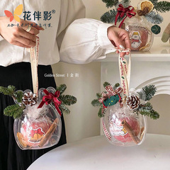 クリスマス透明ヘラジカ波球リンゴの花箱平安夜平安果包装箱手提げ花芸礼箱