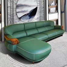 乌金木真皮沙发组合现代简约真皮牛皮新中式高档全套转角客厅家具