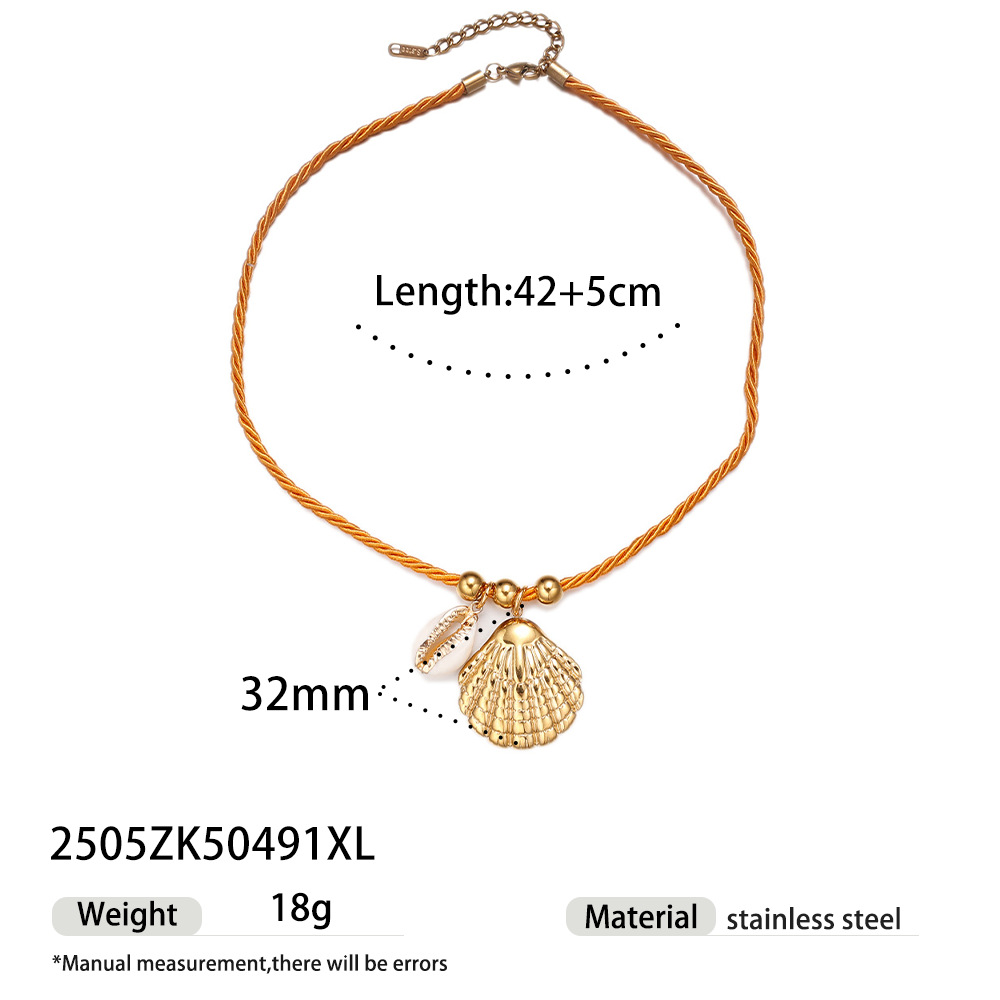 Tena collar de acero inoxidable europeo y americano dulce y fresco estilo chica caliente cuerda trenzada colorida collar de acero de titanio galvanizado joyería femenina que no se desvanece image 17