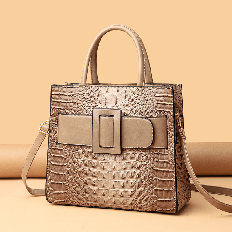 Fashion Crocodile Pattern Soft Leather Women's Bag 2023 New Trendy Solid Color Simple Casual Versatile Handbag Shoulder Crossbody Fashion Crocodile Pattern Soft Leather Women's Bag 2023 New Trendy Solid Color Simple Casual Versatile Handbag Shoulder Crossbody