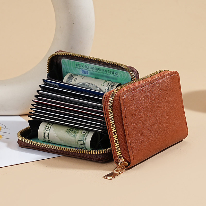 Bolsa de tarjetas de órgano de color sólido, bolsa de tarjetas compacta y exquisita para mujeres, bolsas de tarjetas de bienestar de gran capacidad para hombres, bolsas de tarjetas transfronterizas
