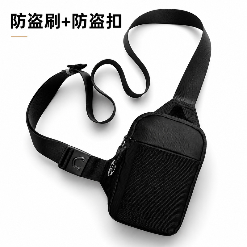 Cross-Border Hot-Selling New Model Unisex Crossbody Chest Bag Rfid Anti-Theft Nylon Small Shoulder Bag with Alloy Anti-Theft Clasp