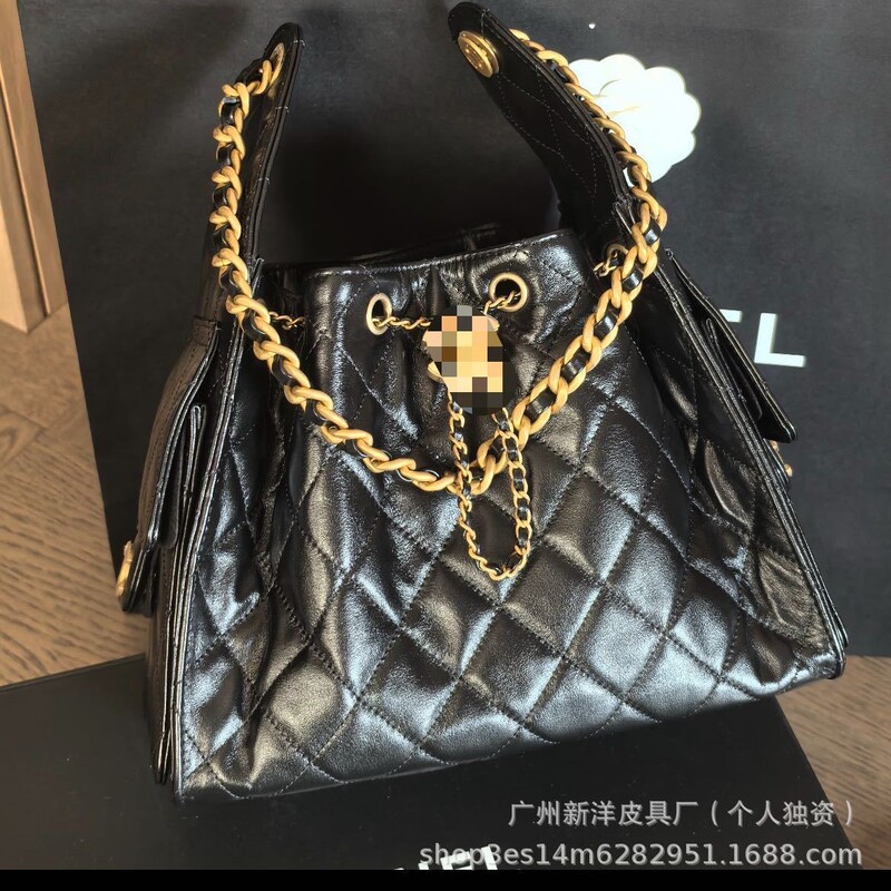 Caviar Pattern Small Chanel 25C Drawstring Hobo Bucket Bag 25Bag Vintage Quilted Underarm Women's Bag Shoulder Handbag