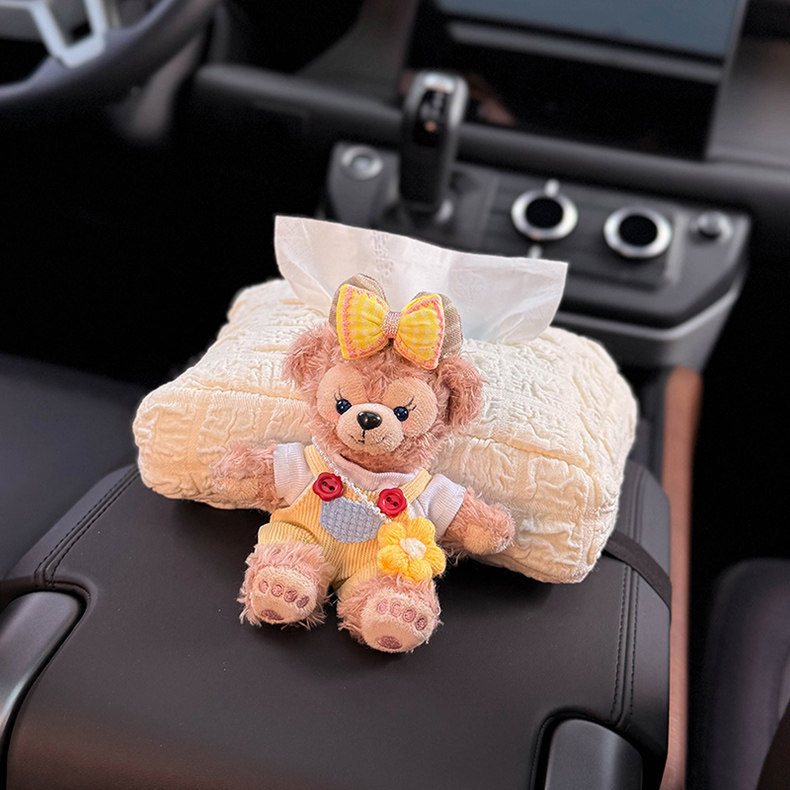 2025 New Model Shirley Rose Car Tissue Box Armrest Tissue Bag In-Car Storage High-End Tissue Box for Women