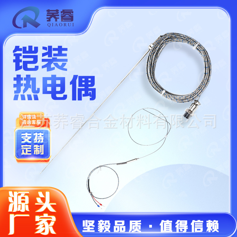 源工厂K型铠装热电偶WRNK-191/18耐高温Pt100/E/J/T/型工厂直供销