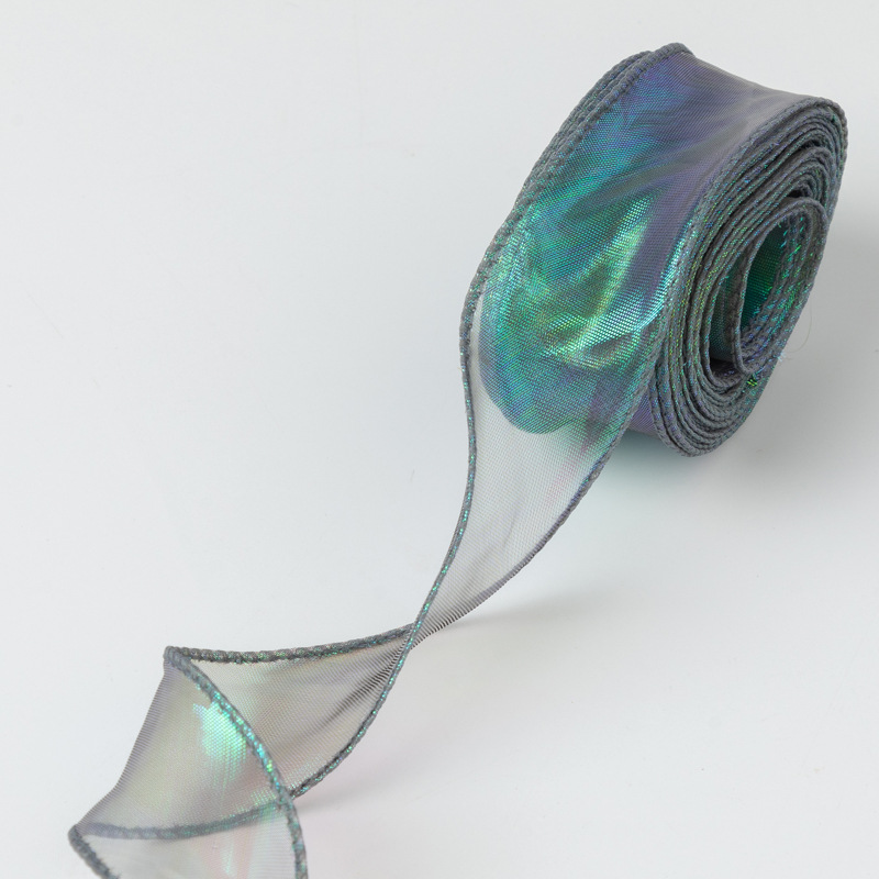 Cinta floral al por mayor 4cm borde dorado colorido ramo arco onda hilo llano cinta flor material de embalaje