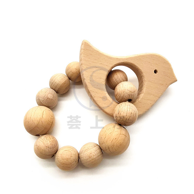 木製幼児おもちゃガラガラおしゃぶり赤ちゃん 100 日写真小道具アクセサリーおもちゃ木製リング