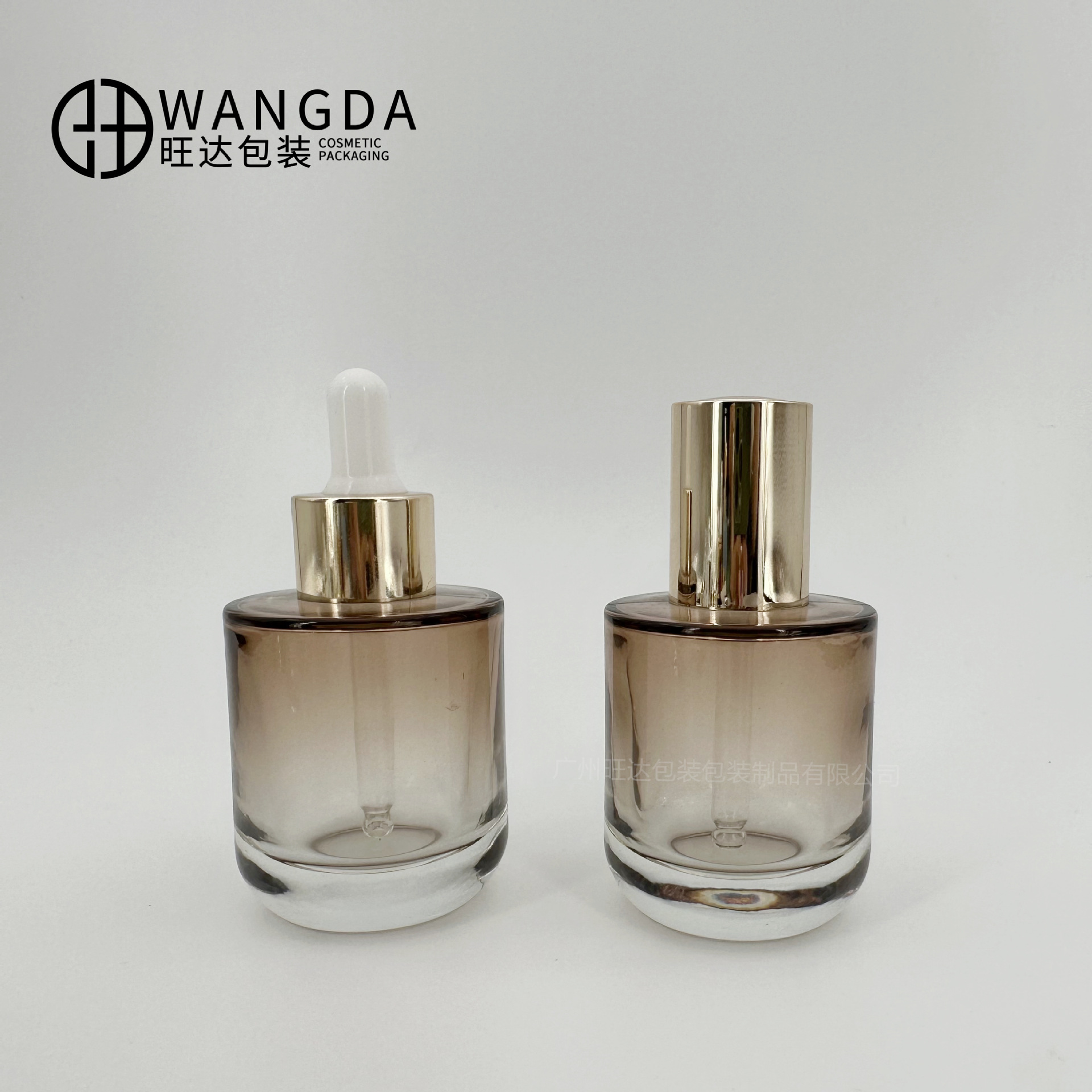 50ml 平肩直圆厚底滴管瓶 圆底粉底液  精华液原液精油分装玻璃瓶