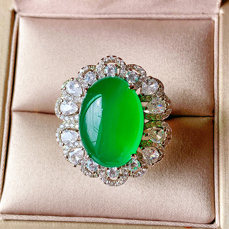 Zhuang Sheng joyería de cobre inferior chapado en oro plantación de hielo fluorescente denier liso brillante traje de mujer principal 18*25-13*1