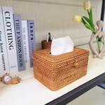 手工藤编抽纸盒纸巾盒餐纸盒客厅餐厅茶几车载民宿家用田园日式