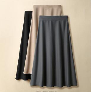 Fashionable Gray Suit Pleated Skirt for Women 2025 Autumn New Style Slimming Look Versatile High Waist A-Line Skirt Casual Umbrella Skirt
