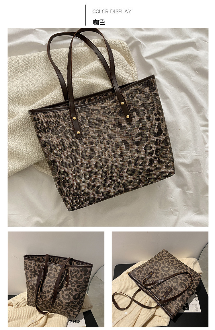 Leopard Print Large-capacity Handbag New Shoulder Messenger Bag display picture 3