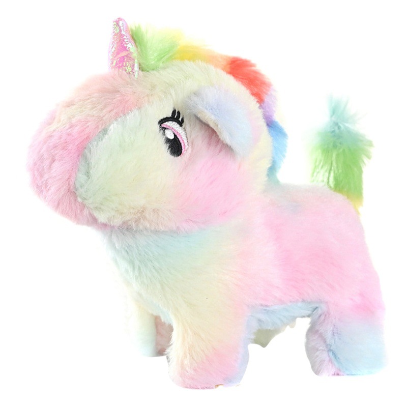 Unicornio Electrónico de Peluche de Vellón Coral, Interactivo, para Niños