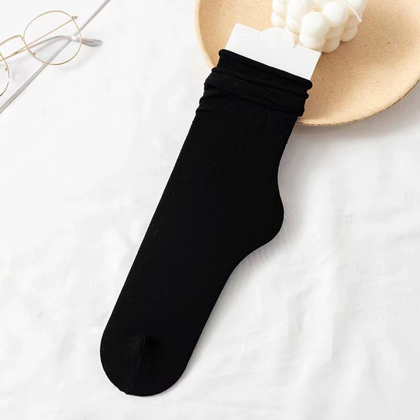 Black [Solid Color Ice Socks]