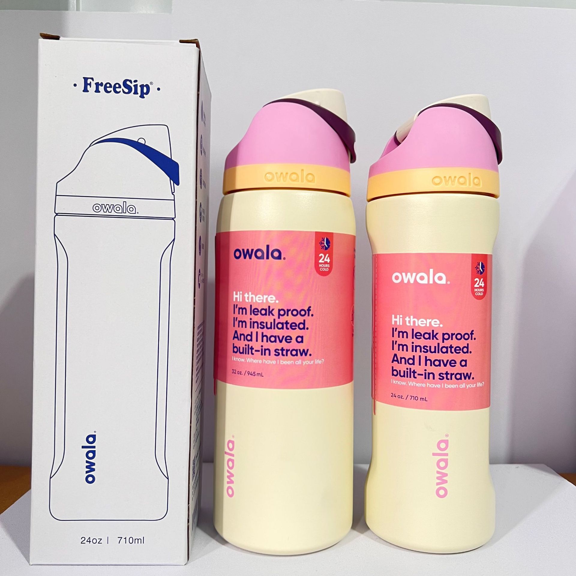 Owala en stock de gran capacidad portátil hervidor de agua al aire libre para hombres tazas de agua caliente de moda para mujeres tazas de fruta deportivas al por mayor