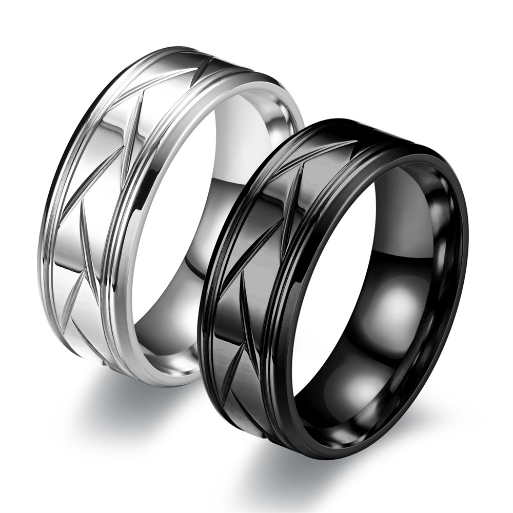10g Weight Simple Style Round Stainless Steel Unisex Rings