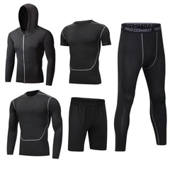 潮牌男性フィットネスレジャースーツ春秋新型速乾衣運動ランニング服トレーニングレオタード装備