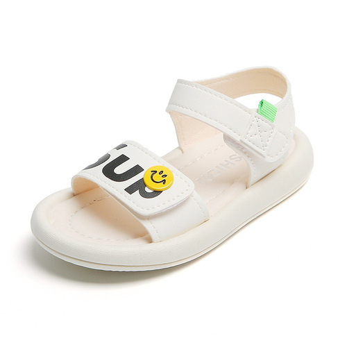 One piece drop shipping  summer Korean version cartoon boys beach leaky toe girls breathable sandals soft bottom baby shoes trendy