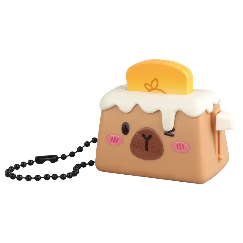 クリエイティブシミュレーションミニパンメーカーキーホルダー漫画かわいいパンダトーストおもちゃペンダントランドセルペンダント卸売|undefined