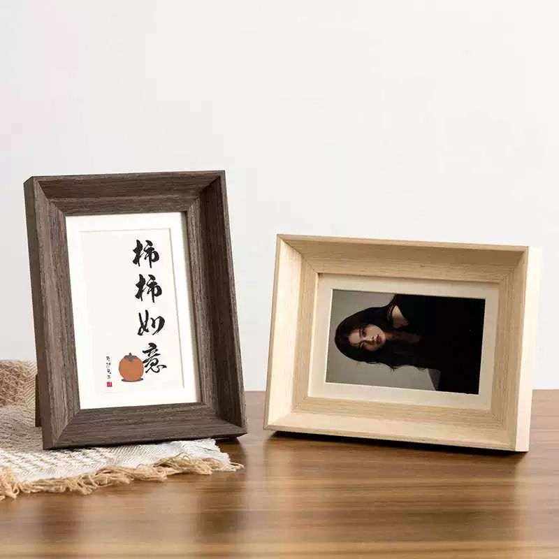 Фоторамка из натурального дерева, фотоальбом, на заказ, DIY, стиль высшего качества, 6 дюймов