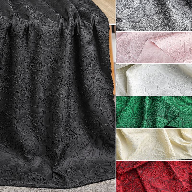 大きなバラの糸の跡のジャカードの布は筋理のスーツのファッションの服のデザイナーを集めてスカートを着て錦の生地を編みます。|undefined