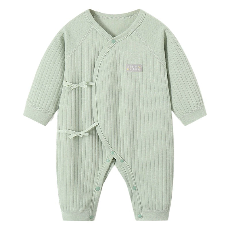 Комбинезон для новорожденных, бесшовный, весенне-осенний, из чистого хлопка, в монашеском стиле, для ползания, унисекс, весенне-осенняя одежда для малышей