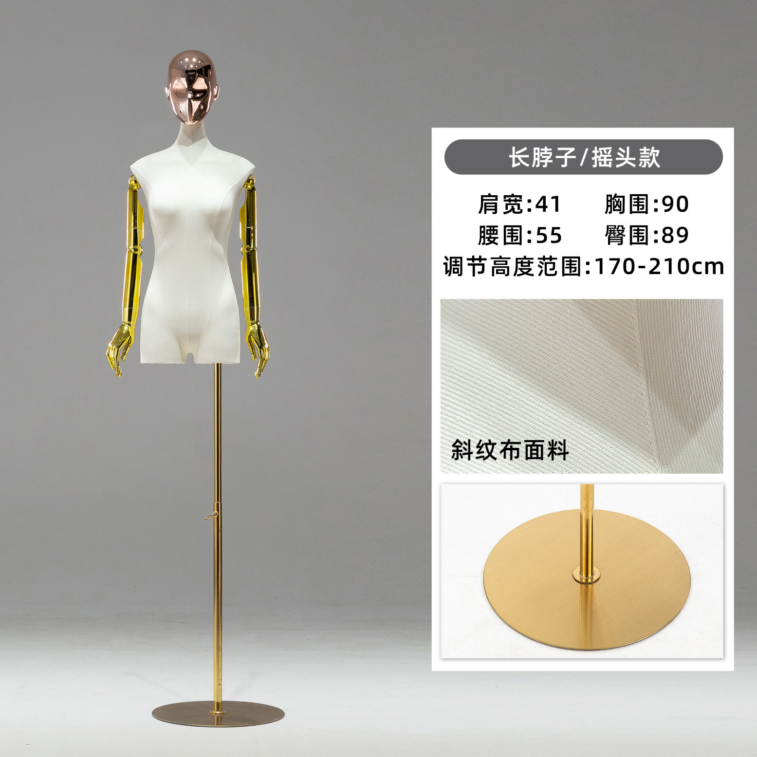 Maniquí Femenino de Busto con Clavícula de Plástico para Tiendas de Ropa y Escaparates image 21