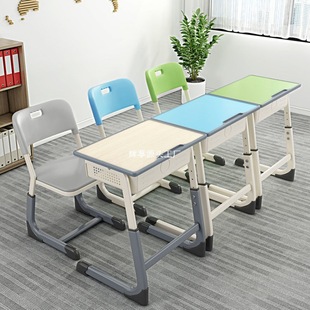 Adjustable Training Class School Tutoring Class Desks and Chairs Double Primary and Secondary School Student Chairs Single Study Table and Chair Set