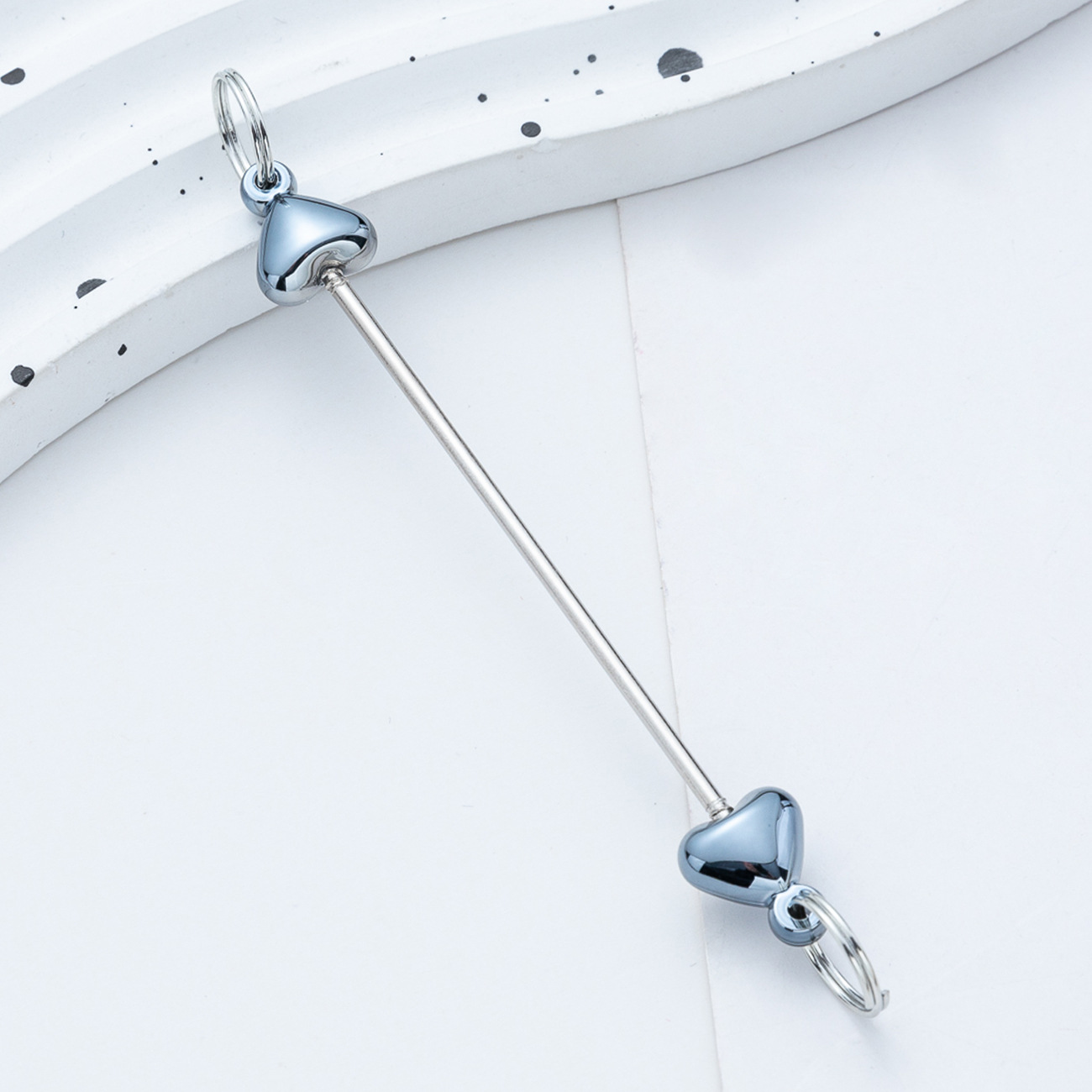 Creativo colgante de accesorios de llavero de amor con cuentas de bricolaje nuevo poste de plástico con cuentas accesorios de llavero con cuentas