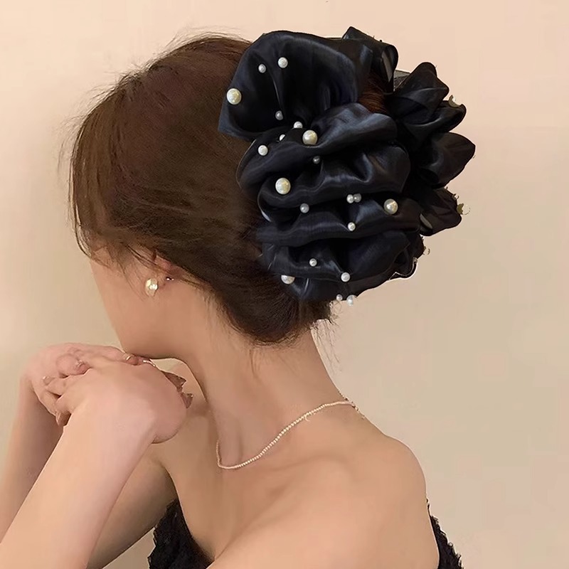 De alto grado de nube pluma arco horquilla Internet Celebrity todo partido tiburón clip de hadas mullido agarre grande malla accesorios para el cabello