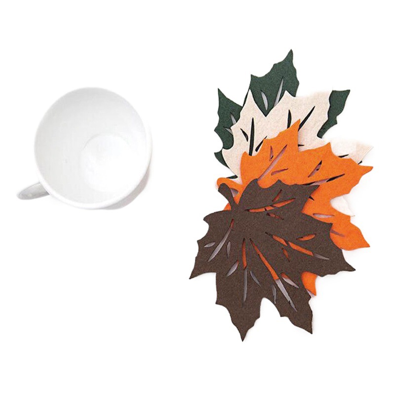 Suministro transfronterizo mantel de fieltro, festival de la cosecha, mantel de fieltro de hoja de arce, mantel de fieltro, mantel de fieltro, fieltro de lana de regalo, paisaje otoñal