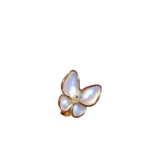 Vera Wang White Mother-of-Pearl Butterfly Earrings Plated with 18K Gold, White Gold Rose Gold Mother-of-Pearl Butterfly Earrings, Luxury Women's Earrings