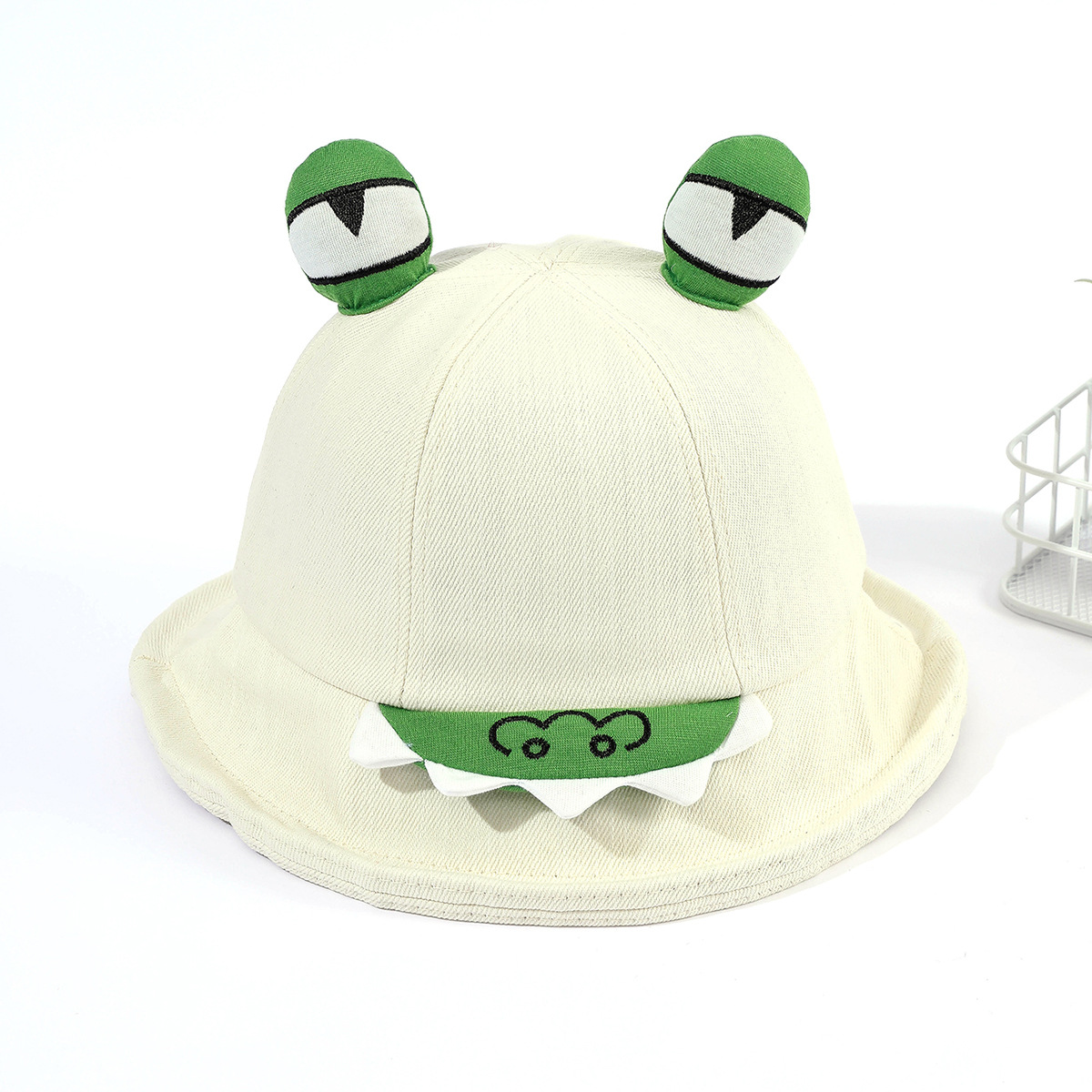 Nuevo lindo divertido pescador sombrero hembra dibujos animados Rana grandes ojos cúpula cuenca sombrero versátil casual sol-prueba estilo japonés
