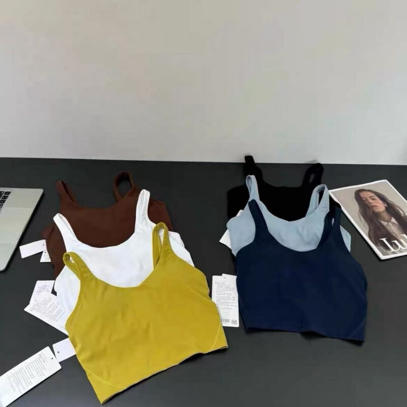 Lulu Original Label Same Style Align Sports Yoga Bra U-Shaped Vest with Chest Pad Fitness Top Shock-Proof Bra