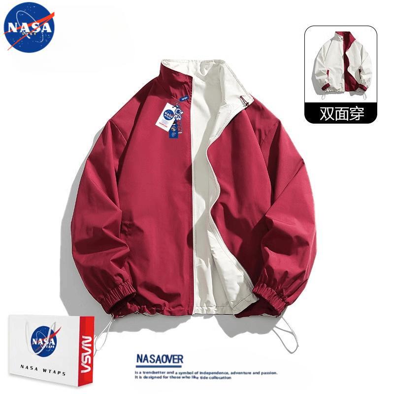 NASA Joint American Retro Double-sided Collar Jacket Men's Spring and Autumn Fashion Brand Loose Casual Sports Couple Jacket