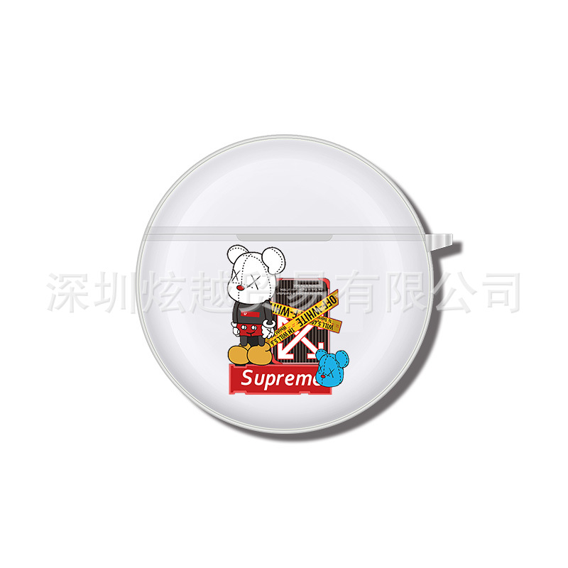 Adecuado para Lenovo HT38 funda protectora auricular Bluetooth caso PRO6 transparente suave caso airposs6 patrón de impresión en color