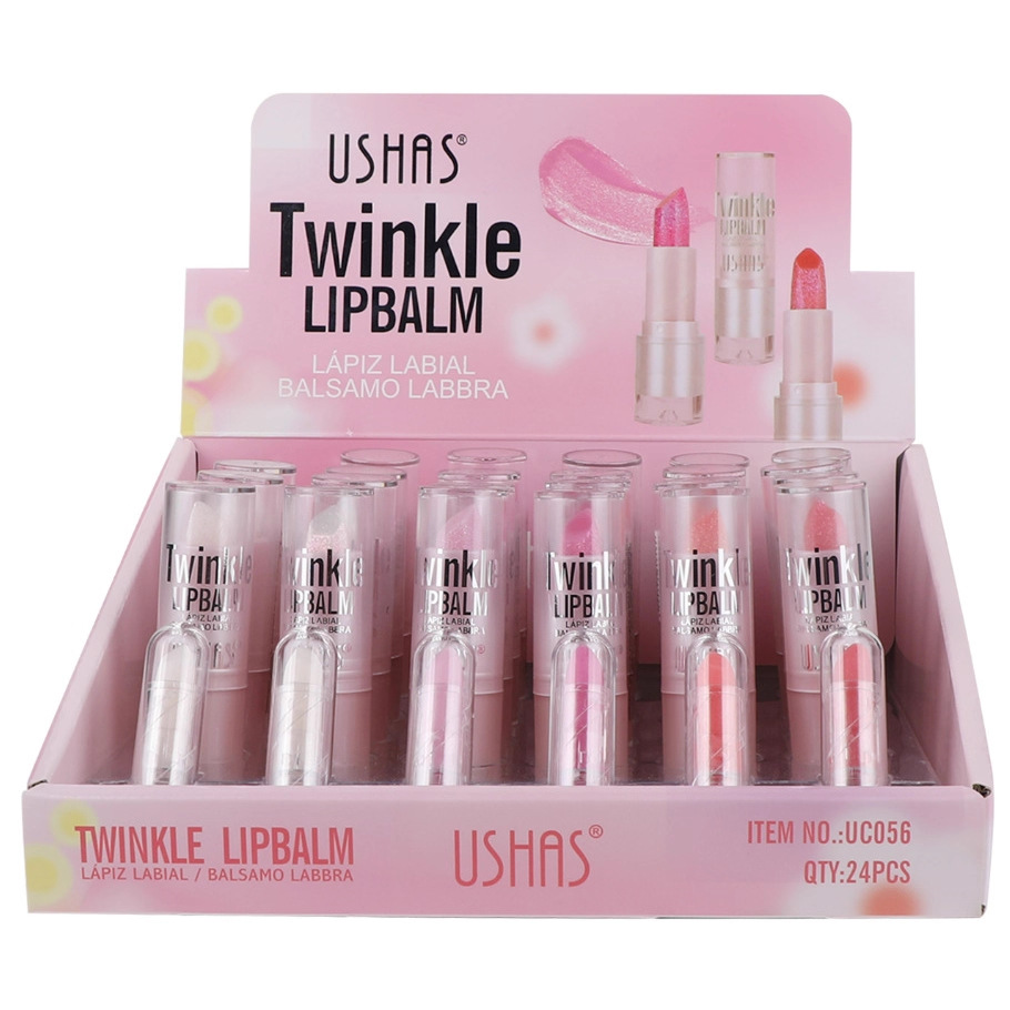 (caja de exhibición) USHAS Europa y los Estados Unidos cruzando la frontera spot perlada lápiz labial brillante brillo no es fácil de descolorar esmalte labial brillante UC056